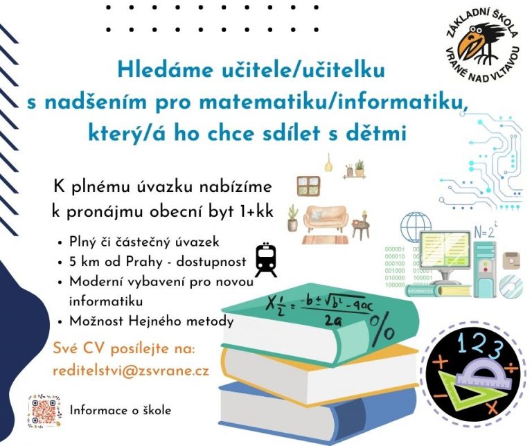 Volné místo – učitel/ka matematiky a informatiky